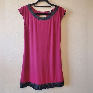 HotTempered Fuchsia Dress with Black Trim Y2K Goth